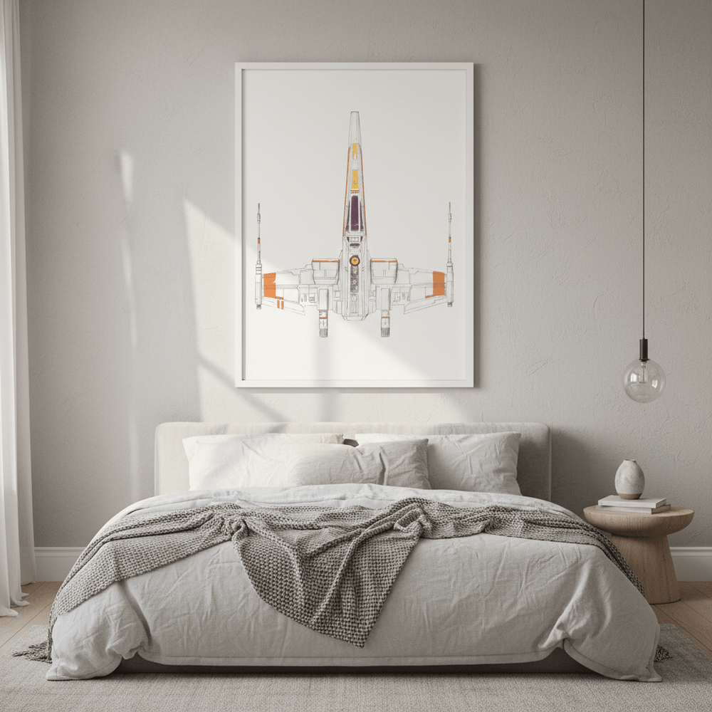 Spaceship X Wing by Florent Bodart wall - art - picture - poster