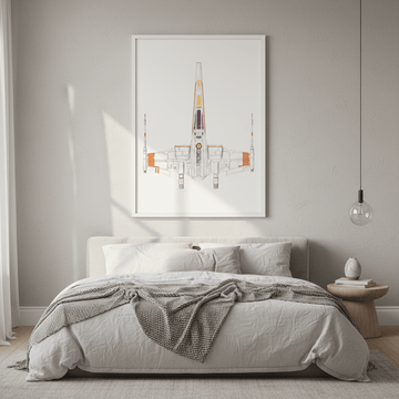 Spaceship X Wing by Florent Bodart wall - art - picture - poster