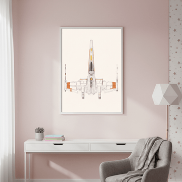 Spaceship X Wing by Florent Bodart wall - art - picture - poster