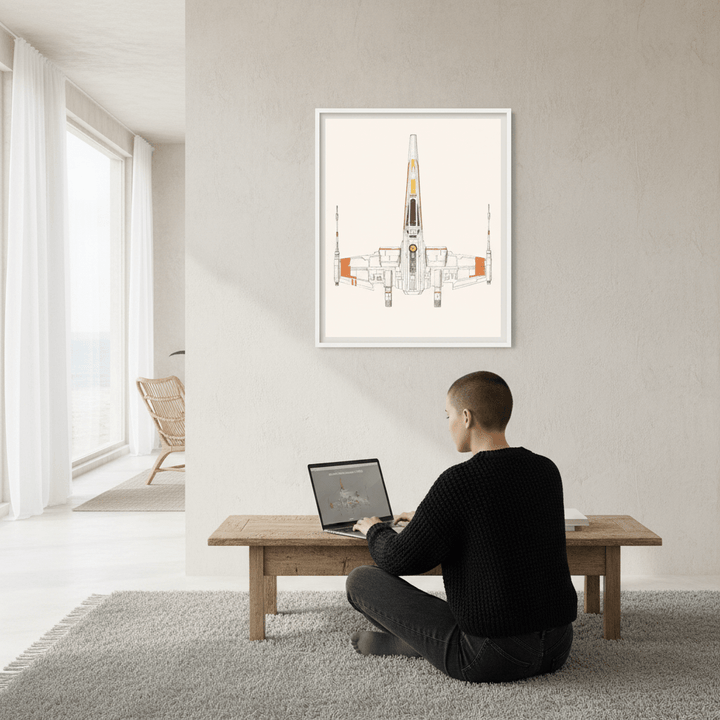 Spaceship X Wing by Florent Bodart wall - art - picture - poster