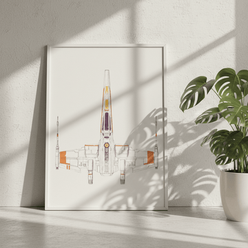 Spaceship X Wing by Florent Bodart wall - art - picture - poster