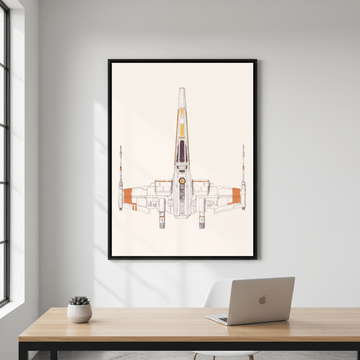 Spaceship X Wing by Florent Bodart wall - art - picture - poster