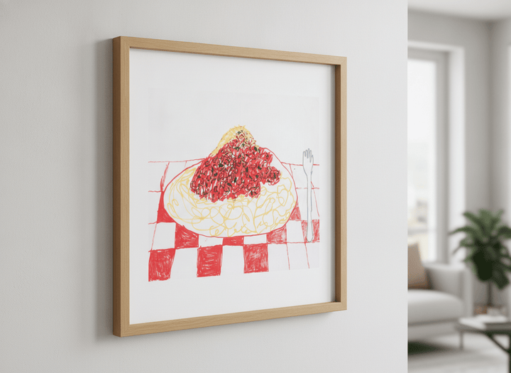 Modern wall art styled above a sofa in a neutral living room