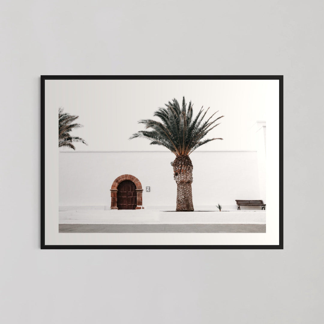 Spanish Church With Palm Trees Bedroom Wall Art - Style My Wall