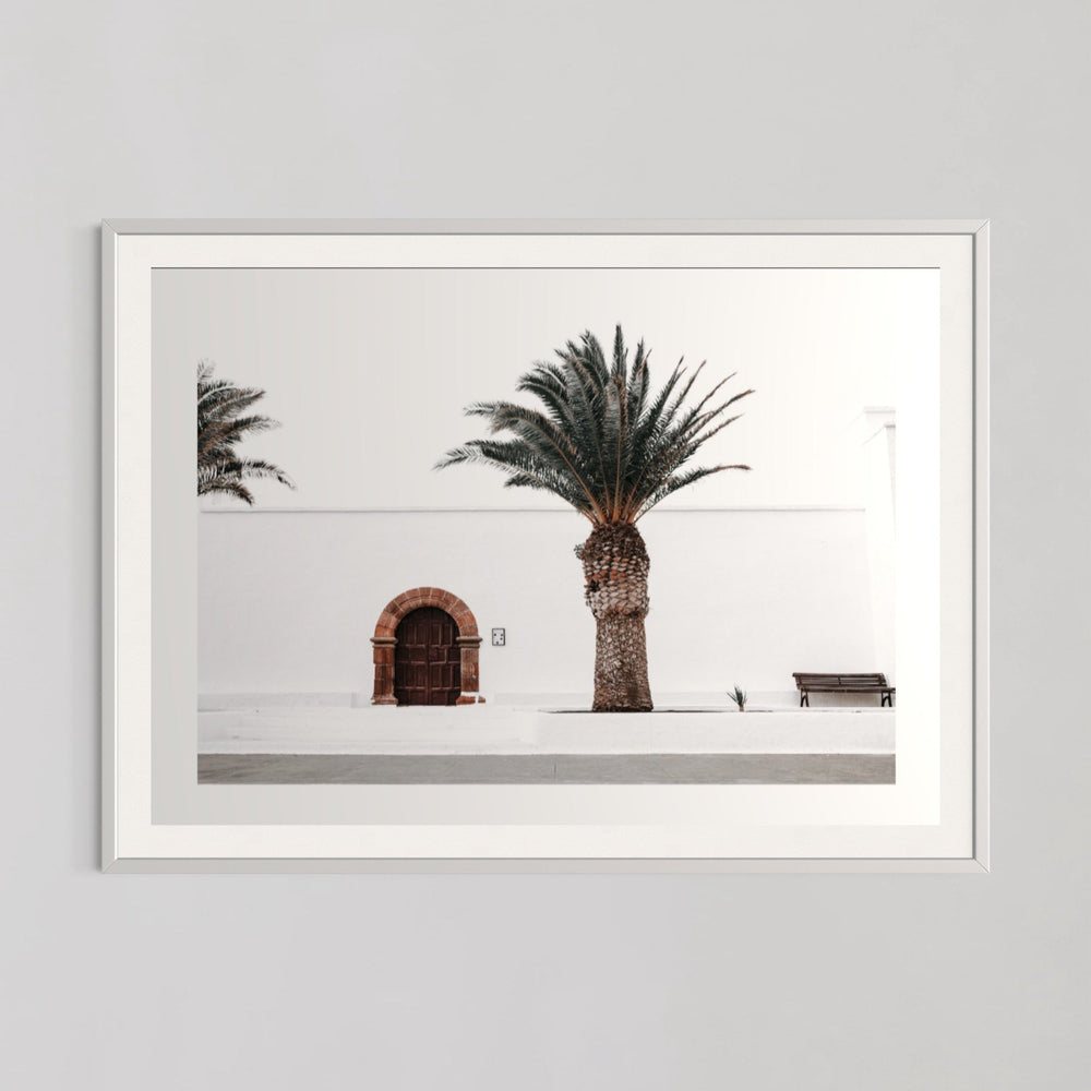 Spanish Church With Palm Trees Bedroom Wall Art - Style My Wall