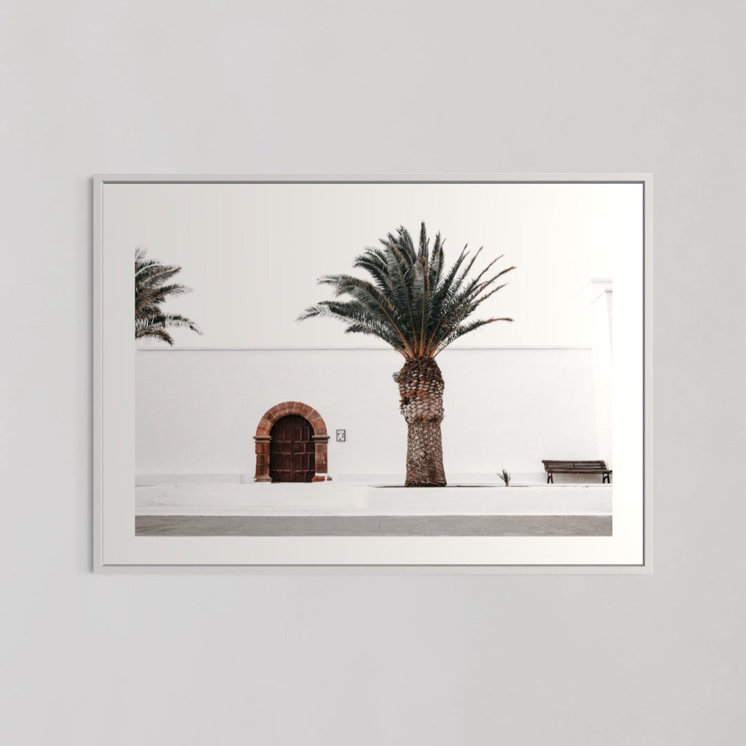 Spanish Church With Palm Trees Bedroom Wall Art - Style My Wall