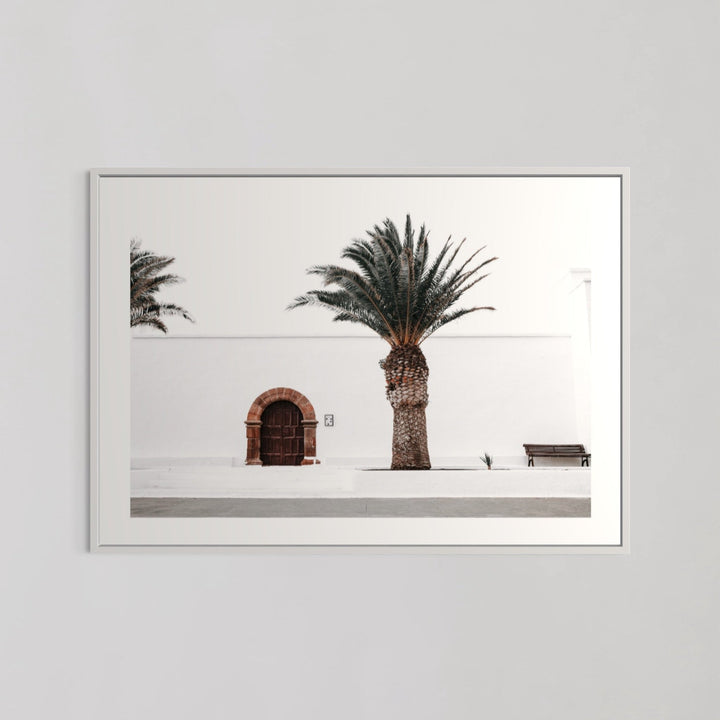 Spanish Church With Palm Trees Bedroom Wall Art - Style My Wall