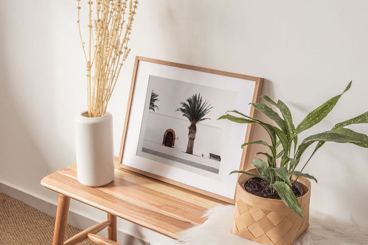 Spanish Church With Palm Trees Bedroom Wall Art - Style My Wall