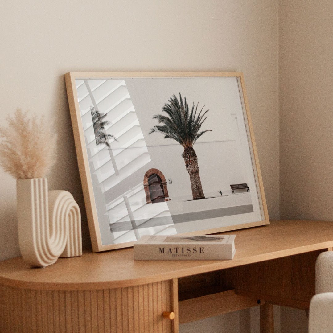 Spanish Church With Palm Trees Bedroom Wall Art - Style My Wall