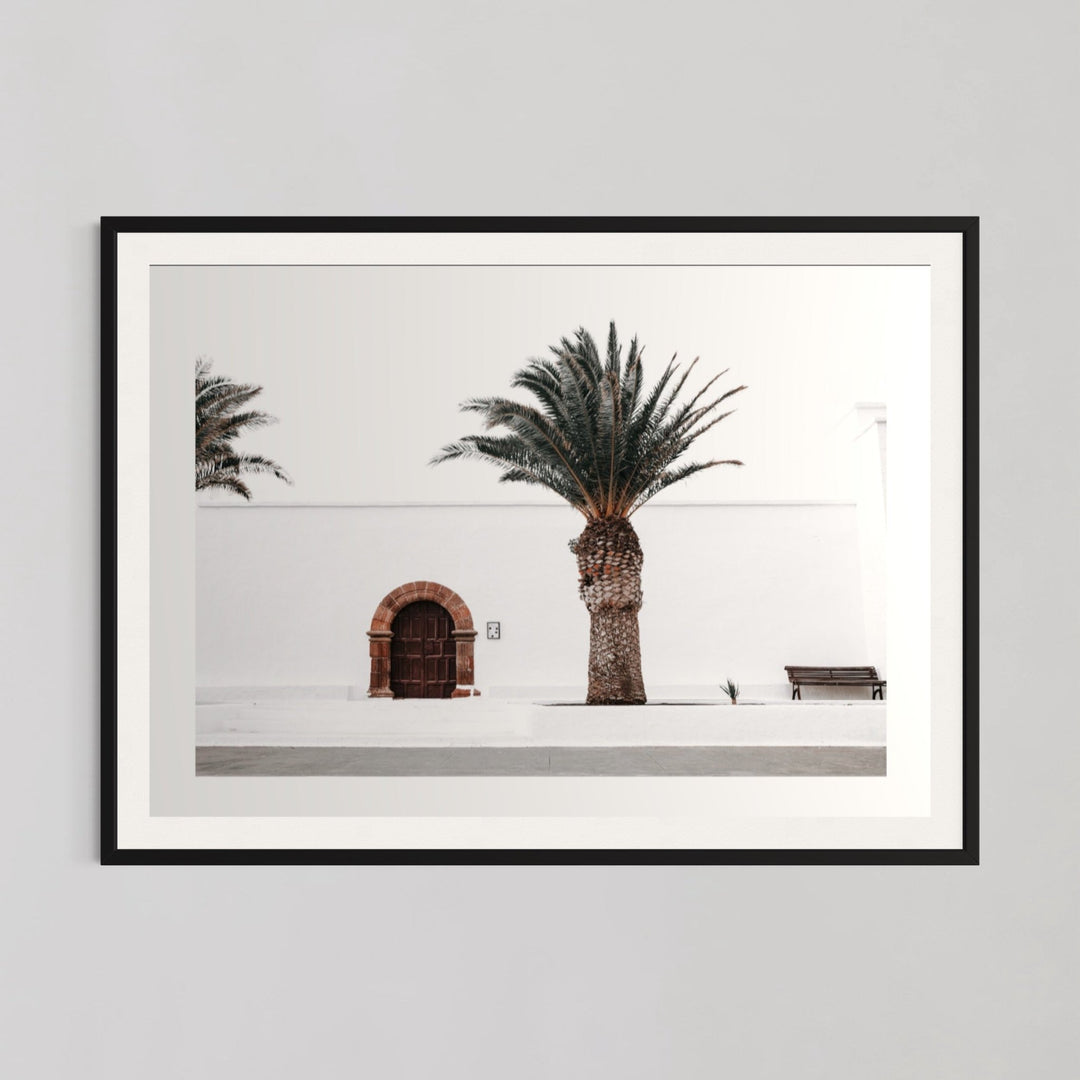 Spanish Church With Palm Trees Bedroom Wall Art - Style My Wall