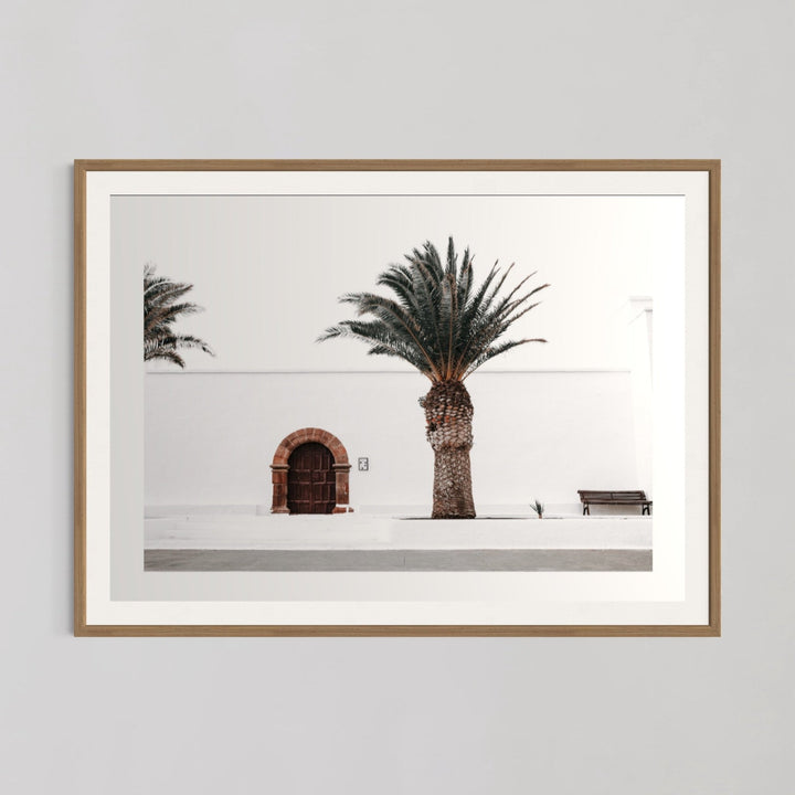 Spanish Church With Palm Trees Bedroom Wall Art - Style My Wall