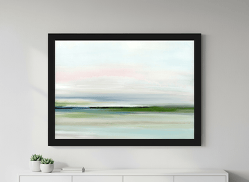 Contemporary wall art featured in a bright modern office workspace