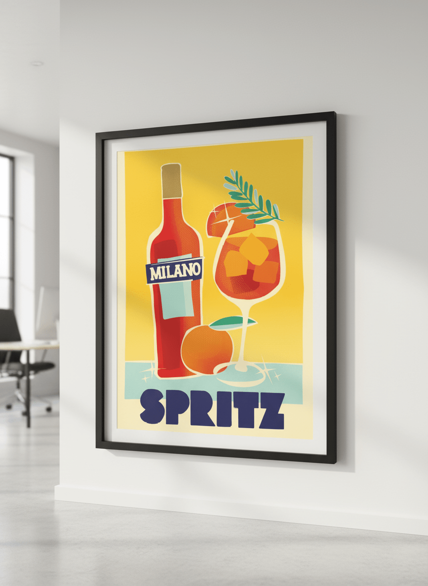 Contemporary wall art featured in a bright modern office workspace