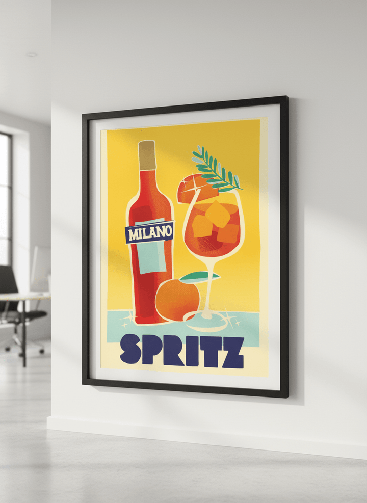 Contemporary wall art featured in a bright modern office workspace