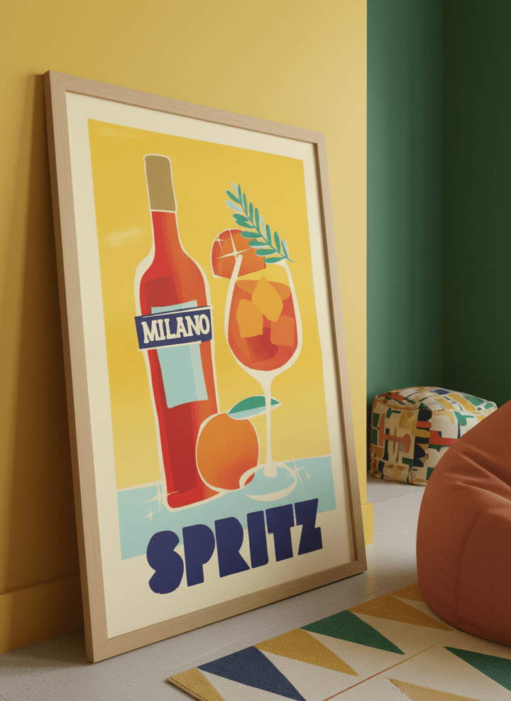 Bold wall art styled in a colourful, eclectic modern home
