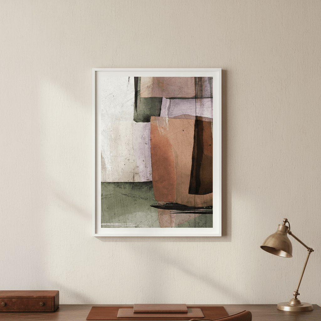 Square Abstract Warm by Deer Muskeeter wall - art - picture - poster