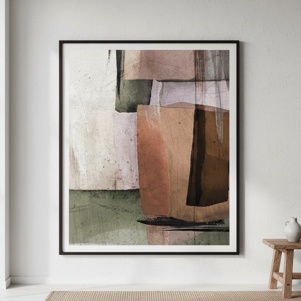 Square Abstract Warm by Deer Muskeeter wall - art - picture - poster