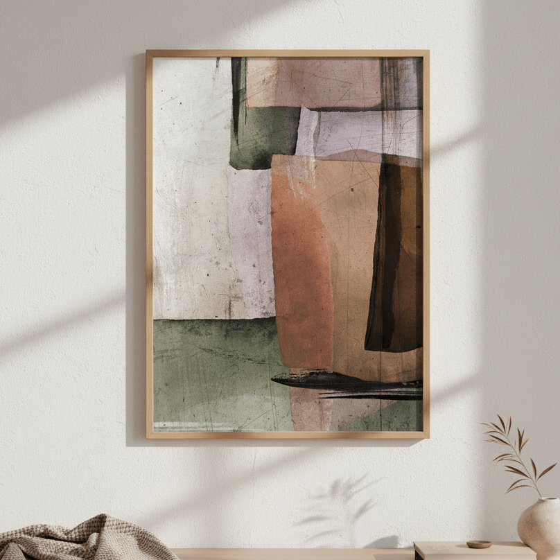 Square Abstract Warm by Deer Muskeeter wall - art - picture - poster