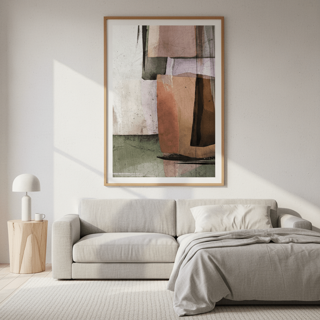 Square Abstract Warm by Deer Muskeeter wall - art - picture - poster