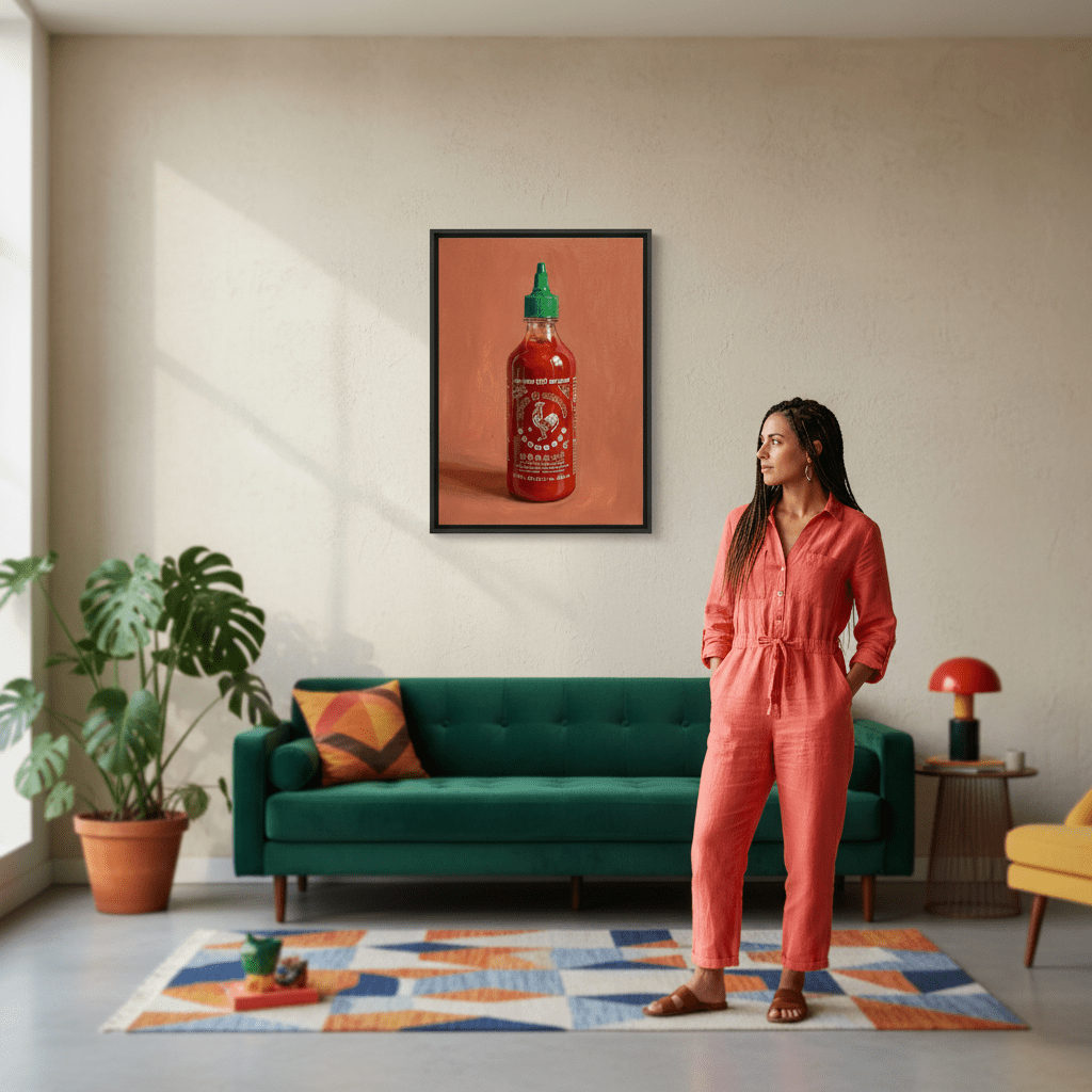 Sriarcha Hot Sauce Illustration Sketch wall - art - picture - poster