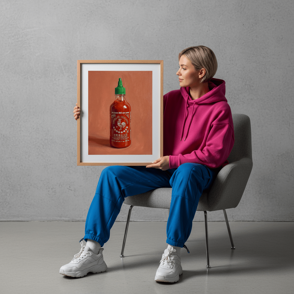 Sriarcha Hot Sauce Illustration Sketch wall - art - picture - poster