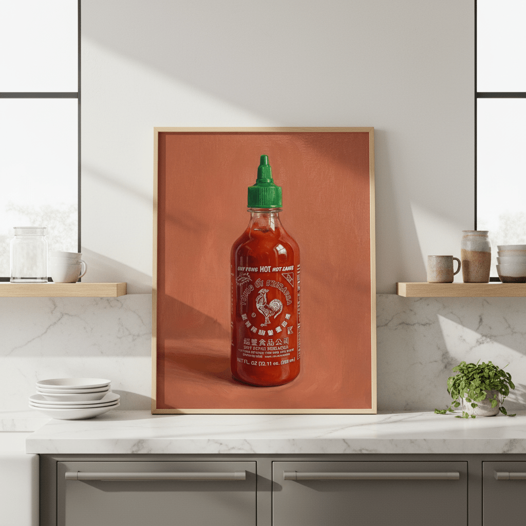Sriarcha Hot Sauce Illustration Sketch wall - art - picture - poster