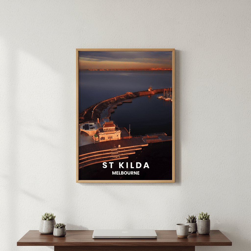 St Kilda Pier Travel Poster, Melbourne by L10 wall - art - picture - poster