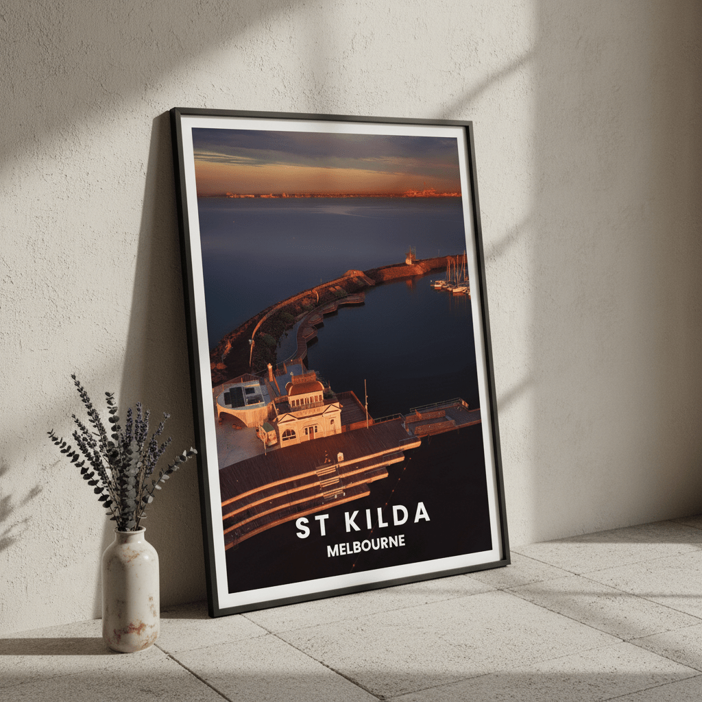 St Kilda Pier Travel Poster, Melbourne by L10 wall - art - picture - poster