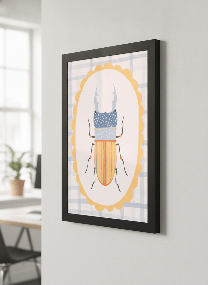 Contemporary wall art featured in a bright modern office workspace