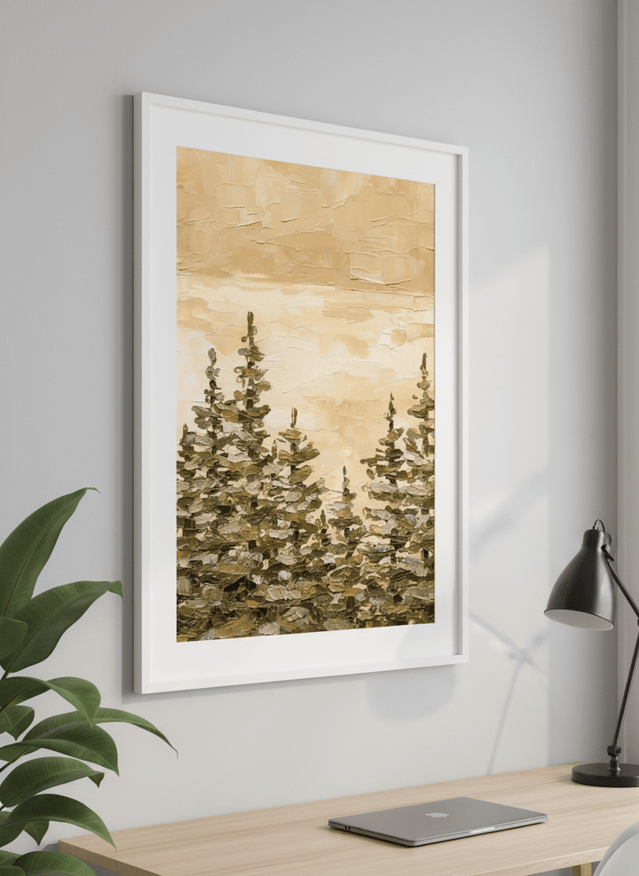 Contemporary wall art featured in a bright modern office workspace