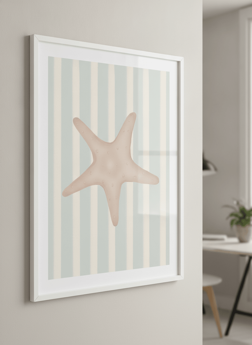 Contemporary wall art featured in a bright modern office workspace