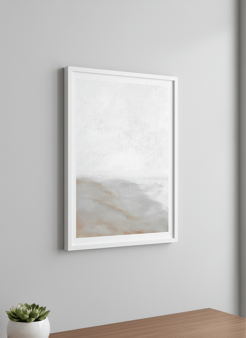 Contemporary wall art featured in a bright modern office workspace