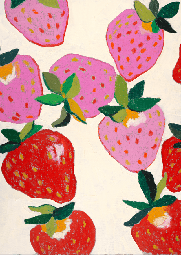 Strawberries on Cream by Julia Ockert,frame