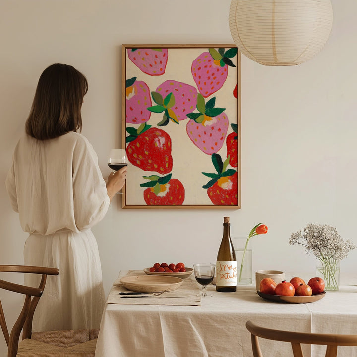 Strawberries on Cream by Julia Ockert wall - art - picture - poster