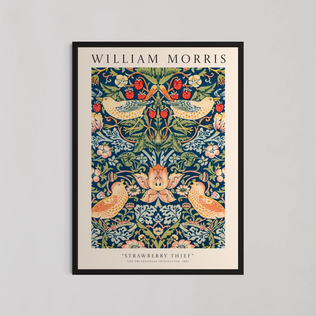 Strawberry Thief Pattern Wall Art by William Morris - Style My Wall