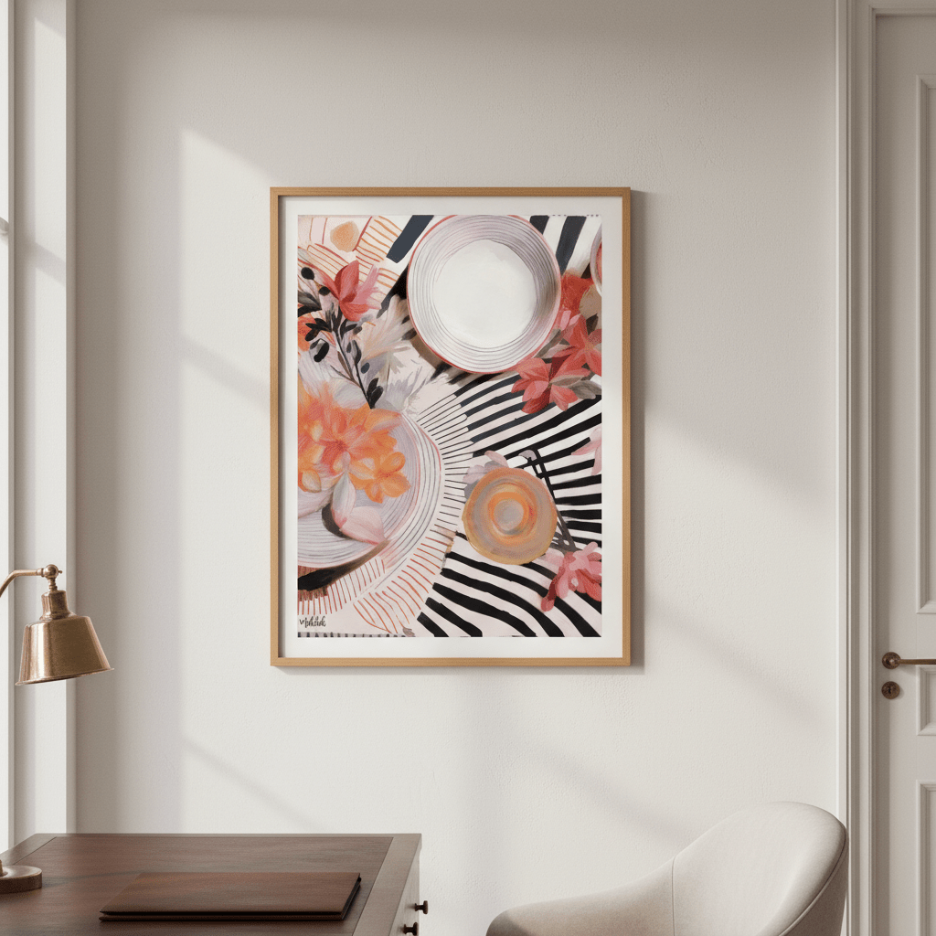 Stripe Breakfast by Inkheart Designs wall - art - picture - poster