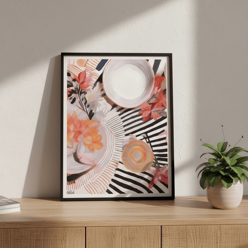 Stripe Breakfast by Inkheart Designs wall - art - picture - poster