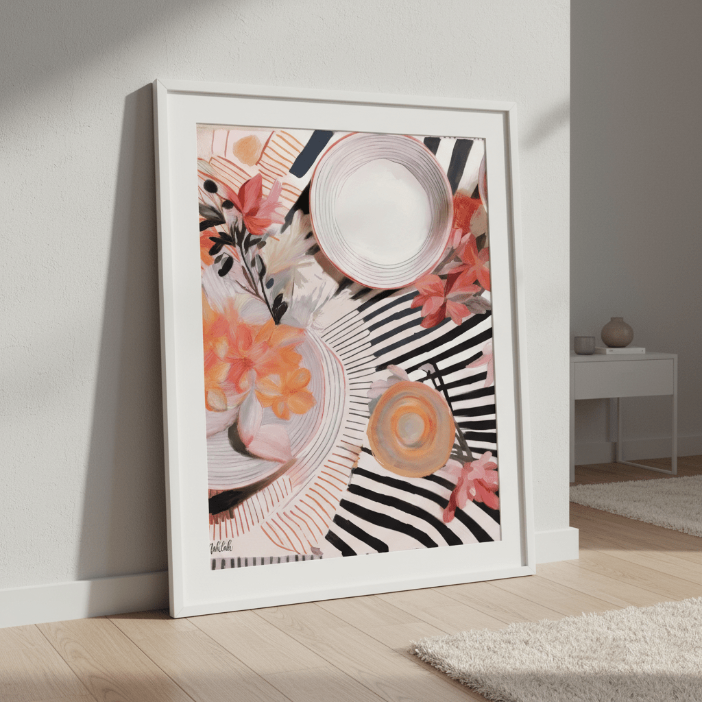 Stripe Breakfast by Inkheart Designs wall - art - picture - poster