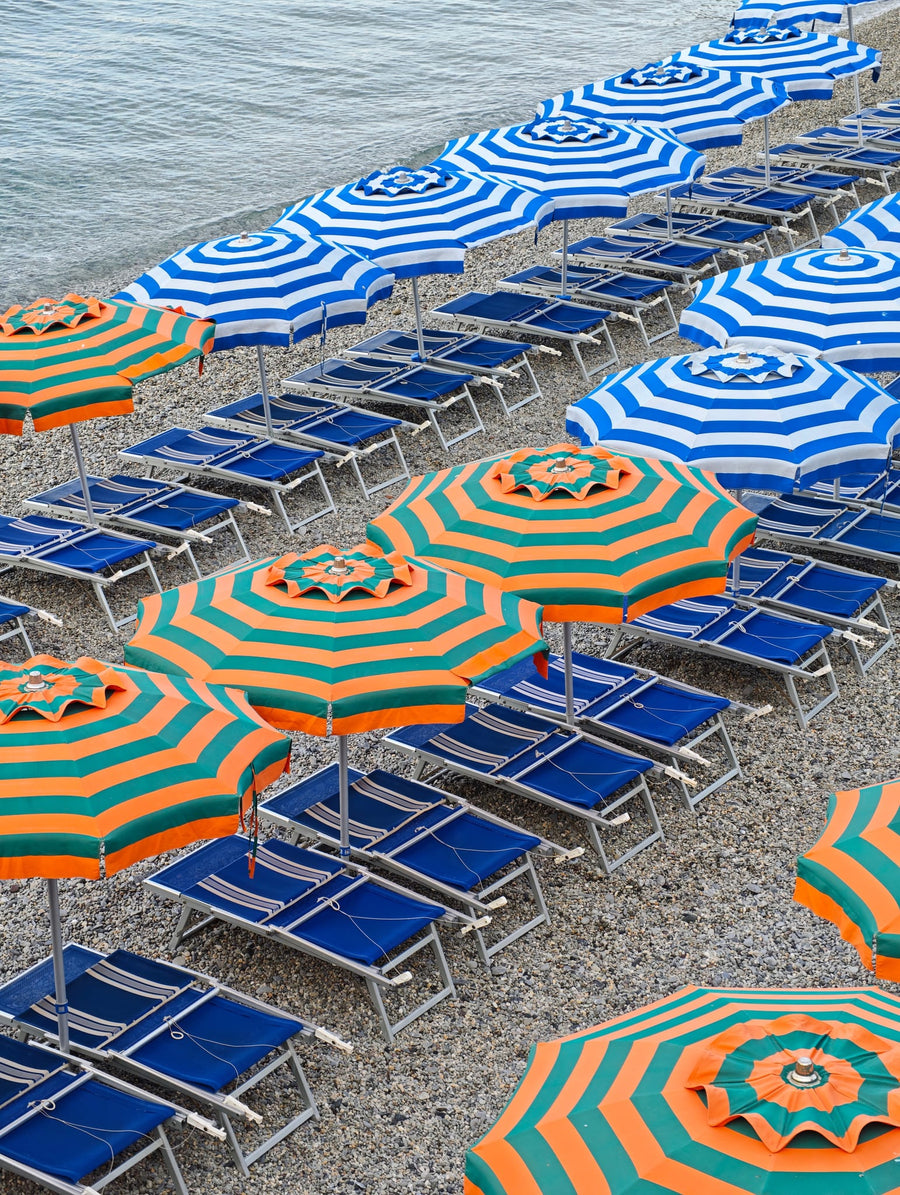 Striped Beach Umbrellas By Shot by Clint | Art & Canvas Print