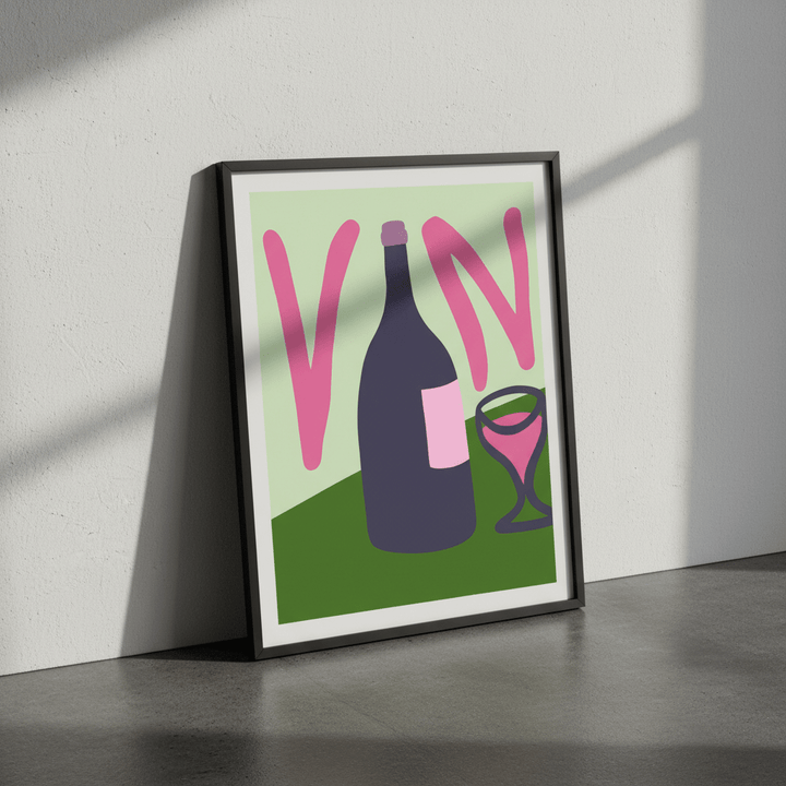 Summer Tropical Vino Kitchen Print by Felisha Mina wall - art - picture - poster