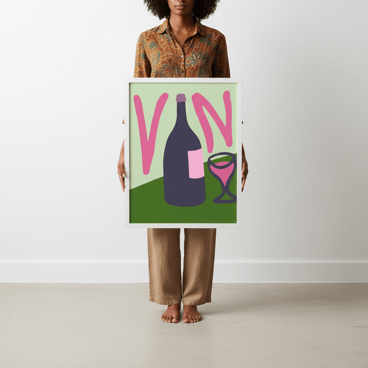 Summer Tropical Vino Kitchen Print by Felisha Mina wall - art - picture - poster