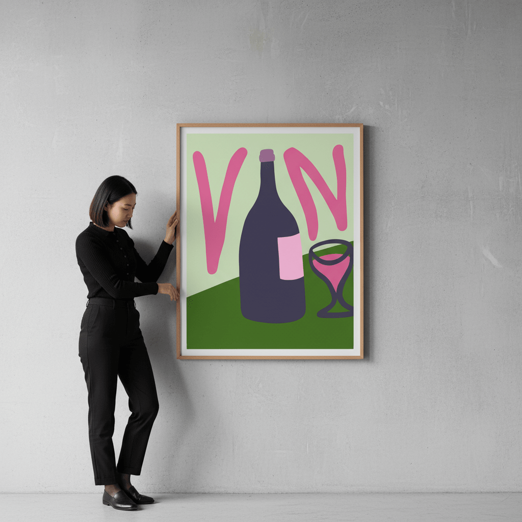 Summer Tropical Vino Kitchen Print by Felisha Mina wall - art - picture - poster