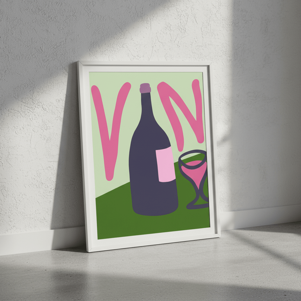 Summer Tropical Vino Kitchen Print by Felisha Mina wall - art - picture - poster