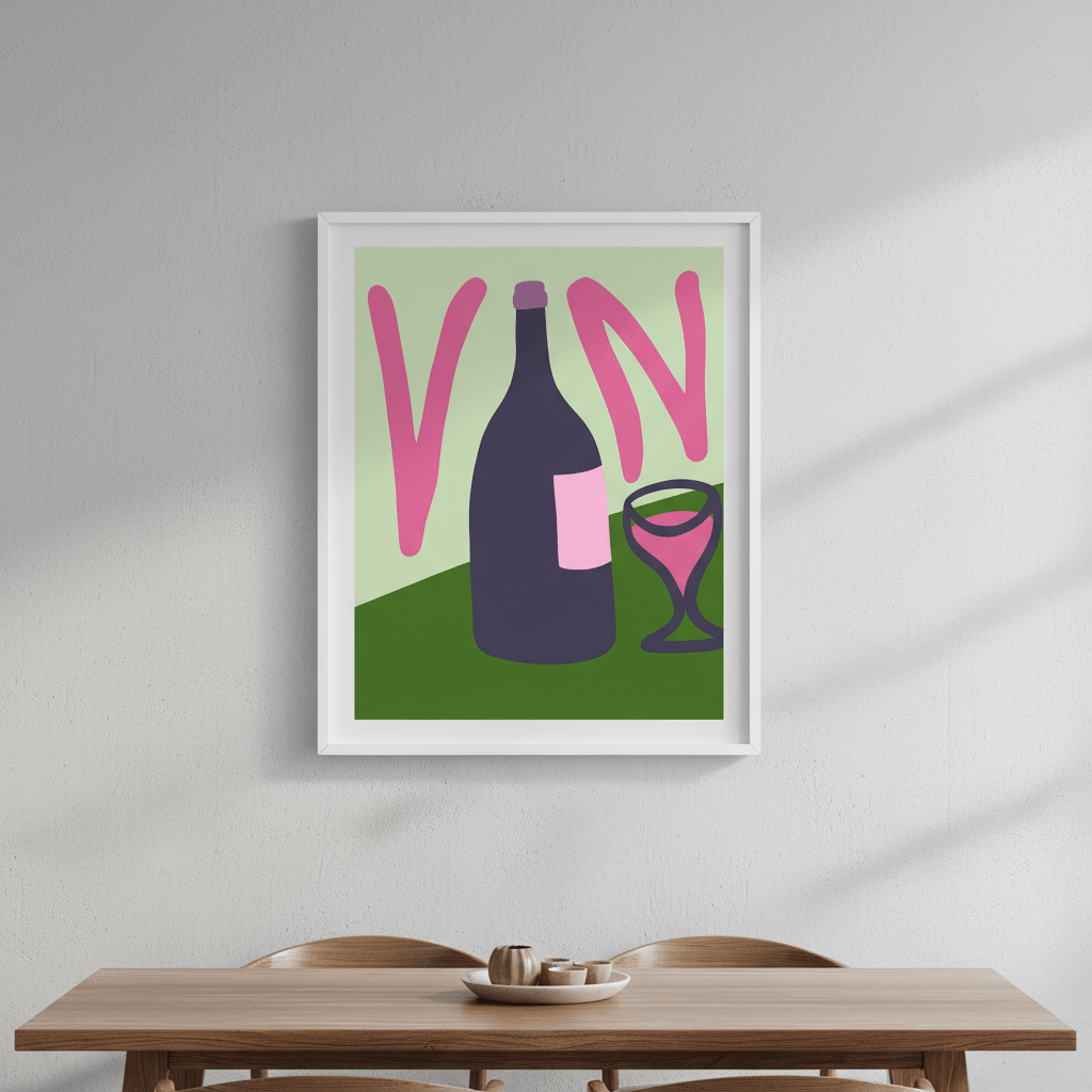 Summer Tropical Vino Kitchen Print by Felisha Mina wall - art - picture - poster