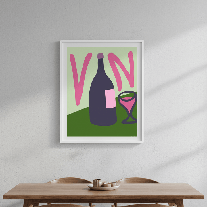 Summer Tropical Vino Kitchen Print by Felisha Mina wall - art - picture - poster