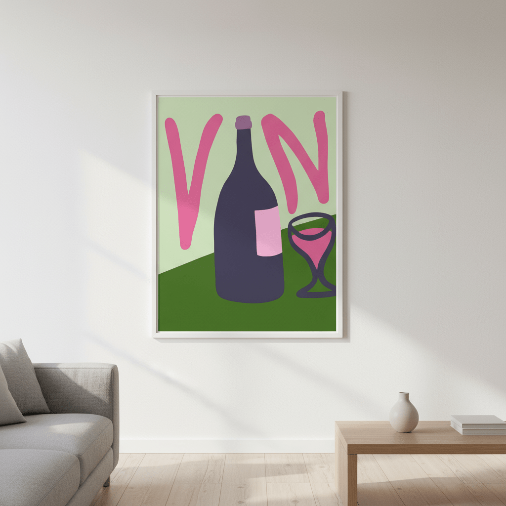 Summer Tropical Vino Kitchen Print by Felisha Mina wall - art - picture - poster