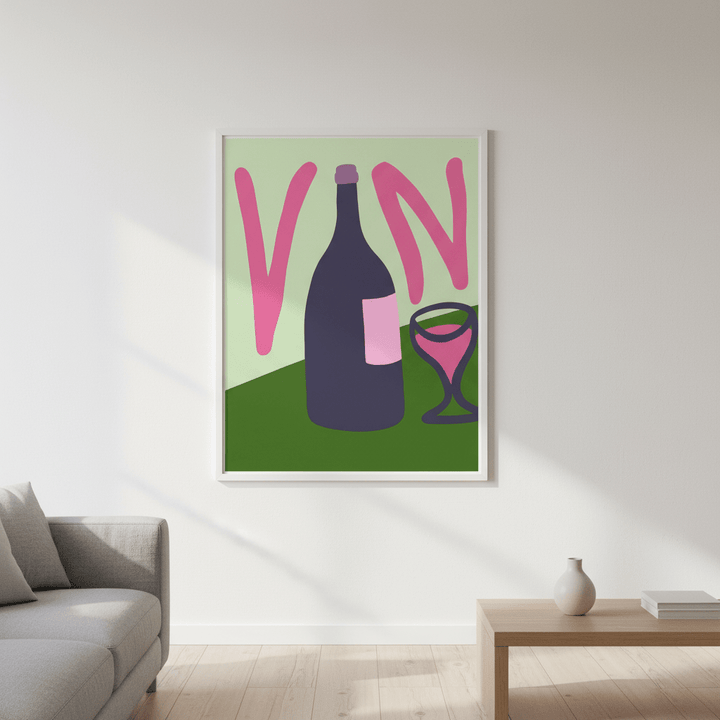 Summer Tropical Vino Kitchen Print by Felisha Mina wall - art - picture - poster