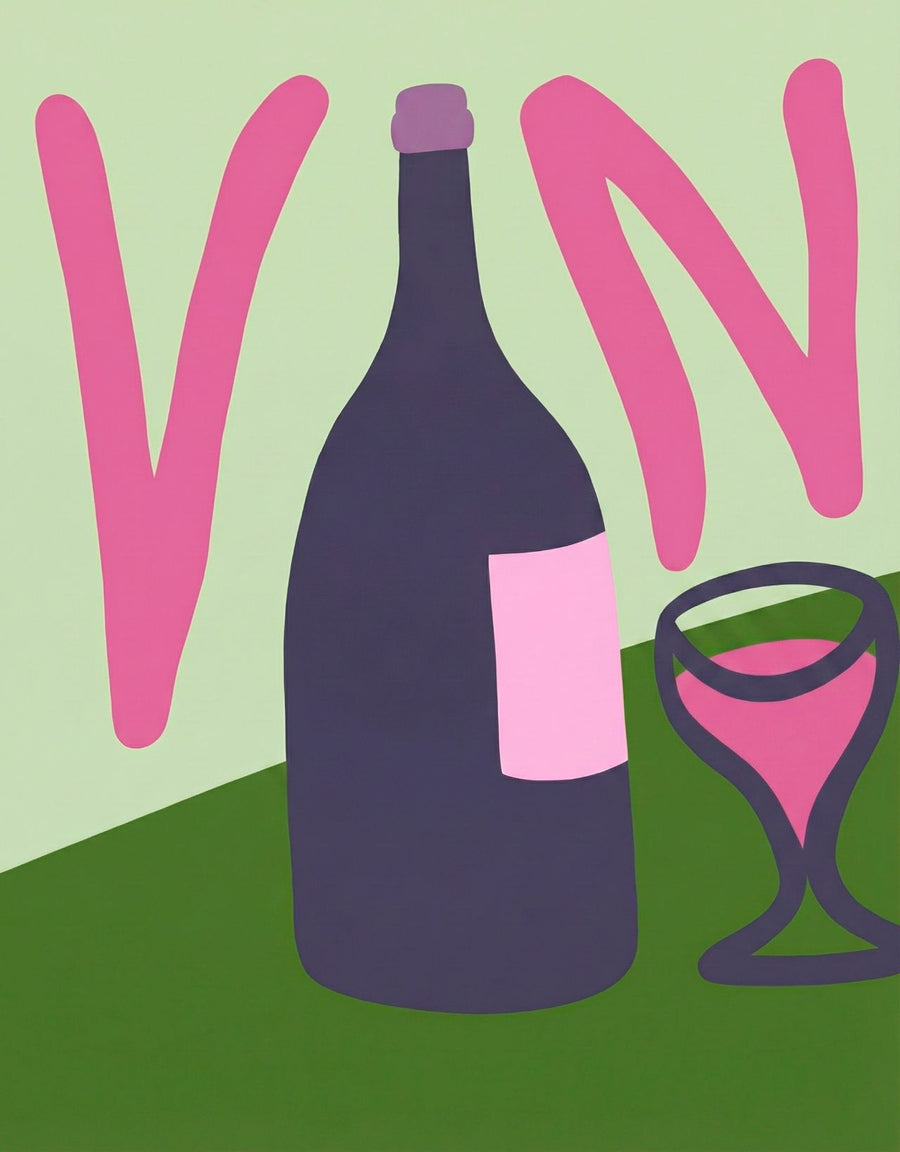 Summer Tropical Vino Kitchen Print by Felisha Mina