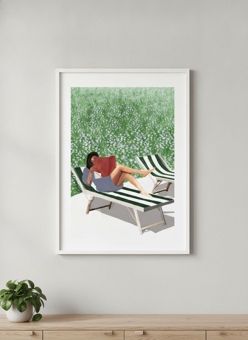 Contemporary wall art featured in a bright modern office workspace