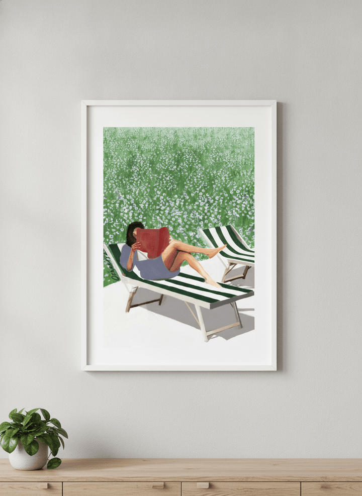 Contemporary wall art featured in a bright modern office workspace